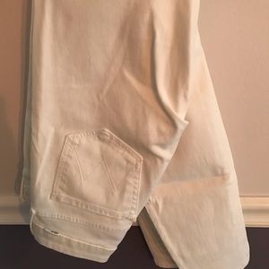 Mother Denim white skinny jeans.
